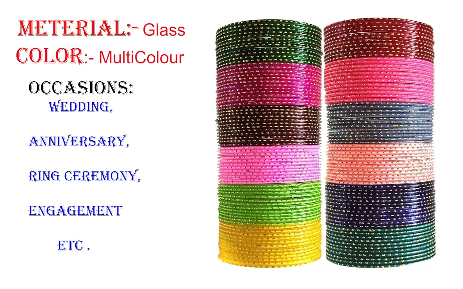 Buy ZEEKARO Multicolor Glass bangle/chudi set of 144 for